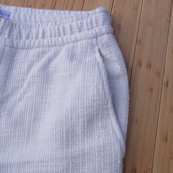 Zara Women's Size M White Elastic Waist Drawstring Comfort Lounge Trouser Pants - Picture 3 of 7